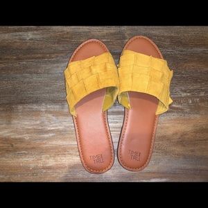 Yellow Ruffle Slide On Sandals